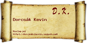 Dorcsák Kevin névjegykártya