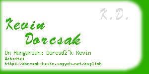 kevin dorcsak business card